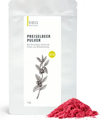 Produktbild von Preiselbeer Pulver, Wildsammlung BIO, 150g