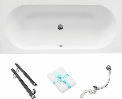 Produktbild von Aqua For You | Besco Badewanne Rechteckig Vitae - 160x75cm - Gestell Typ W - Syfon - Füße - mit Verkleidung