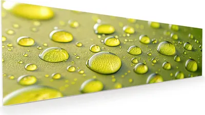 Produktbild von Glasbild 120x40cm in XXL für Wohnzimmer, Schlafzimmer Motiv Wassertropfen anschaulich