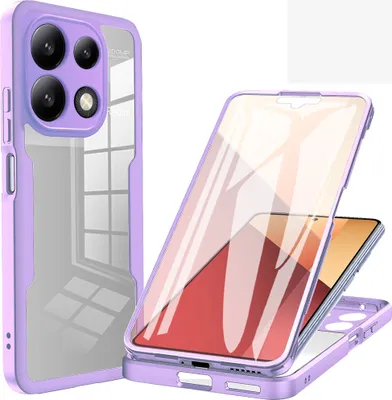 Obrázek produktu pro Ochranné pouzdro pro Xiaomi Redmi Note 13 4G, vestavěný chránič displeje 360° plná ochrana pouzdro na mobilní telefon Purple