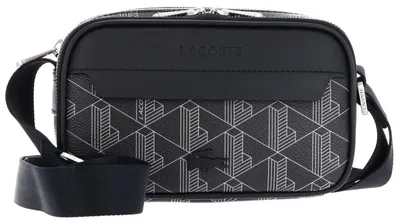 Image de LACOSTE sac à épaule bandoulière The Blend Reporter Bag Monogram Noir Gris
