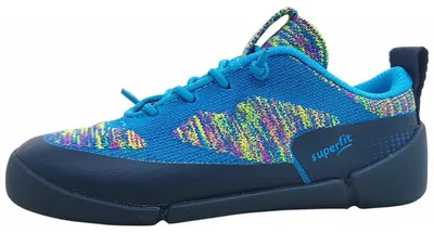 Image de Superfit VENTO : Chaussures pour garçons, chaussures de sport à lacets, chaussures pieds nus, couleur bleue, pour le quotidien