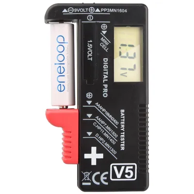 Zdjęcie produktu dla Tester baterii LCD do baterii AAA, AA, C, D i 9V oraz akumulatorów