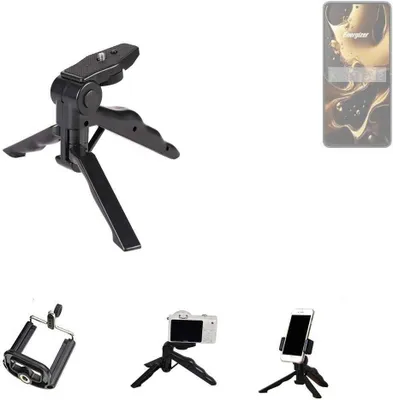 Produktbild von K-S-Trade Stativ Tisch-Ständer Dreibein Handy-Stativ Ständer kompatibel mit Energizer Ultimate U660S Mini-Stativ Smartphone Tripod Handy-Stativ aus
