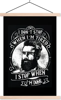 Produktbild von MuchoWow® Textilposter Mancave - Männer - Bart - Vintage 40x60 cm mit holzfarbenen Rahmen - Poster