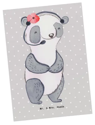 Produktbild von Mr. & Mrs. Panda Postkarte Callcenteragentin Herz - Grau Pastell - Geschenk, Ansichtskarte, Kundendienstmitarbeiterin, Grußkarte, Homeoffice, Headset, Customer Service