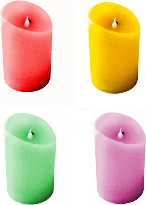 Produktbild von LED Echtwachs Wachskerze mit naturgetreuem Flackereffekt und Blatt-Design 9x15cm