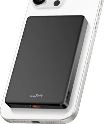 Produktbild von Maxlife, Powerbank 5000mAh MagSafe & Qi2 15W USB-C PD 20W, Schwarz