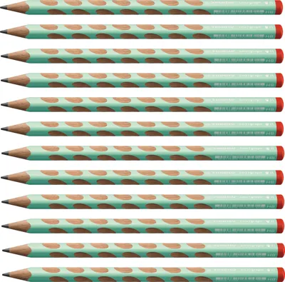 Produktbild von Ergonomischer Dreikant-Bleistift für Rechtshänder - STABILO EASYgraph in pastellgrün - 12er Pack - Härtegrad HB