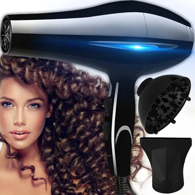 Produktbild von Haartrockner Ionen Fön 900W mit Stylingdüsen und Diffusorr Föhn für Familie Windgeschwindigkeiten Haarstyling Temperaturstufen Kaltluft Modus Retoo