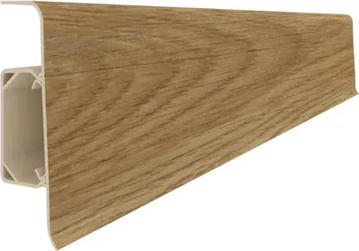 Obrázok produktu pre VILO PVC lišta ESQUERO 638 – 2,5 m Prémiová lišta s kanálom na káble – Vodovzdorná a odolná voči nárazom – Pripravená na montáž na laminát, vinyl a