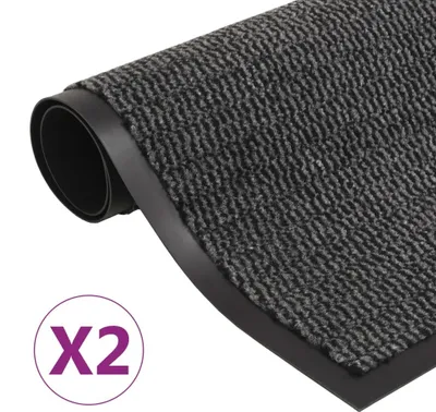 Image de Paillassons rectangulaires 2 pcs 120 x 180 cm Anthracite