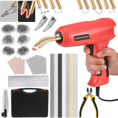 Obrázok produktu pre Zváračka plastov pre nárazníky automobilov – sada na opravu Hot Stapler – 200 W – pre plastové diely – so svorkami – CE – červená farba
