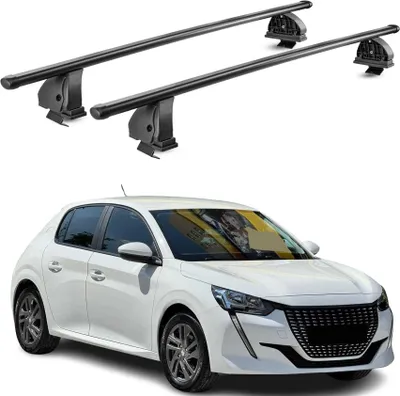 Image de Barres de toit transversales acier pour Peugeot 208 II 2019-2026 Noir 2Pcs