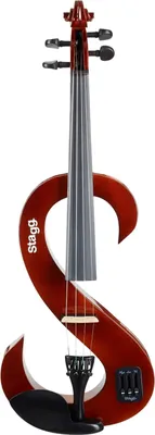 Image de Stagg EVN 4/4 MRD, violon électrique avec étui et casque, rouge métallique