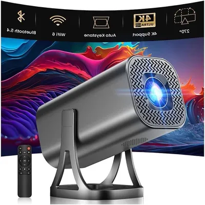 Produktbild von Mini-Projektor – Tragbarer Beamer – Heimkino – Android 12, WiFi 6 – 200 Zoll Bildschirm – Grau