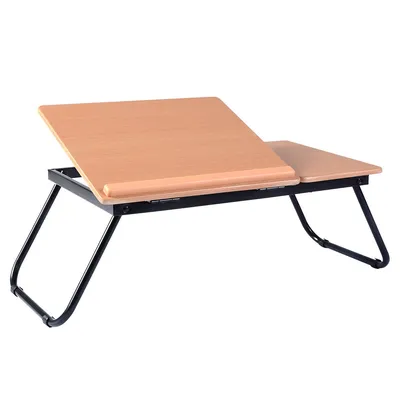 Produktbild von GOPLUS Laptoptisch, Schreibtisch Bett, Computertisch Klappbar, Betttisch fuer Laptop, Notebooktisch Hoehenverstellbar, Laptoptablett