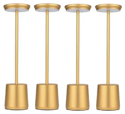 Produktbild von Luxus Europe - Tischlampe Touch Alexia Goud - Set van 4 - Kabellose LED-Tischlampe für den Innenbereich – USB-C wiederaufladbar