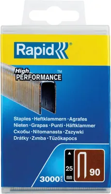 Produktbild von Rapid Klammern mit schmaler Krone Nr. 90 (25 mm) - Packung mit 3000 Stück