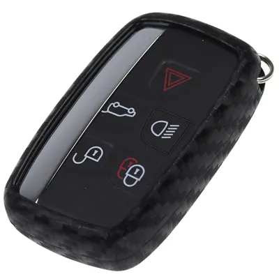 Produktbild von Auto Schlüssel Silikon Schutz Hülle im Carbon Look kompatibel mit Land Rover Evogue Discovery 4 Range Rover Jaguar F-Pace KEYLESS SMARTKEY