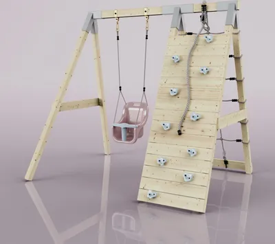 Produktbild von OutdoorToys Klettergerüst Schneehase aus Holz in Rosa Altrosa
