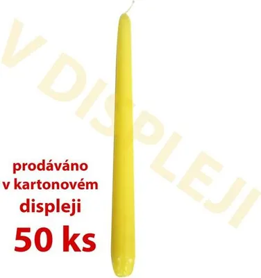 Zdjęcie produktu dla Świeca Stożkowa 50 Szt,18,5X2,3Cm Paraf.żółta