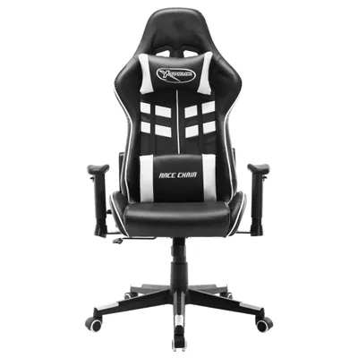 Image de vidaXL Chaise de jeu noir et blanc similicuir