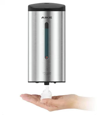 Zdjęcie produktu dla Automatyczny dozownik mydła w płynie, montowany na ścianie, pojemność 750 ml, szczotkowana stal nierdzewna