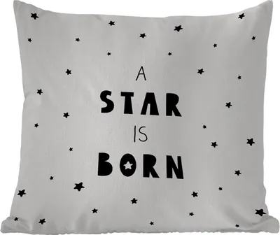 Produktbild von MuchoWow® Outdoor Kissen - Zitate - Ein Stern ist geboren - Baby - Kinder - Sprichwörter - 50x50 cm - Wetterfest - Lounge Kissen - Komfortabel - Kissen mit Bild