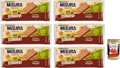 Produktbild von 6x Misura Crackers Integrali Fibrextra Vollkorn cracker, 14 % Ballaststoffe und 100 % Vollkornmehl 385 g