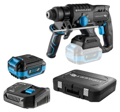 Image de Högert Marteau perforateur sans balais avec fonction burinage 18V Set 2x batterie + chargeur