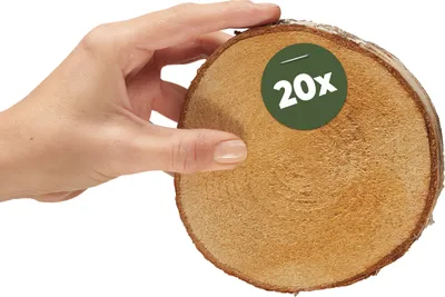Image de Petites rondelles de bois de 12 cm, lot de 20, pour la fabrication de décorations en bois