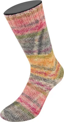 Produktbild von Lana Grossa - Meilenweit 100g Merino Extrafine Cosima 3495 graurot brombeer rot rosa graugrün olivgrün