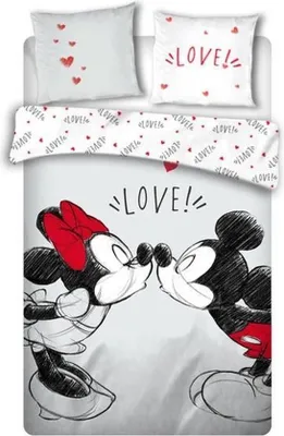 Productafbeelding van Disney Minnie Mouse Dekbedovertrek Love - katoen - 140 x 200 cm