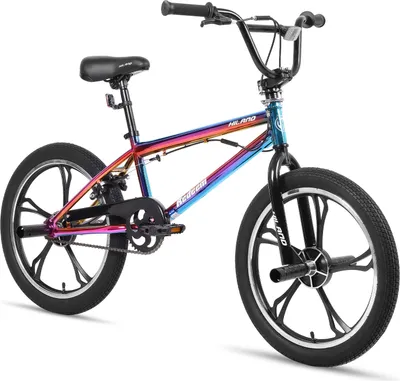 Produktbild von Hiland 20 Zoll 5 Multiple Speichen Kinder BMX Fahrrad für Jungen Mädchen ab 7 8 9 10 Jahre alt, 360 Grad Rotor Freestyle, 4 Pegs Single Speed Kinder