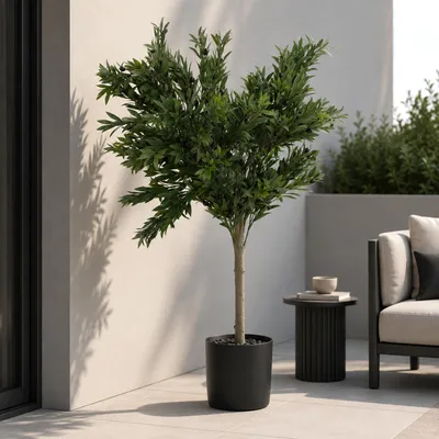 Produktbild von Künstlicher Olivenbaum MCW-Q88, Dekopflanze Kunstbaum Kunstpflanze, Outdoor Polyethylen 130x99x50cm