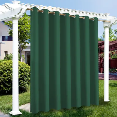 Produktbild von Topchances 1er-Set Übergröße Indoor Outdoor Vorhang Aussenvorhang 254*242cm(B x H), Winddicht Wasserabweisend Sichtschutz Sonnenschutz UVschutz für Garten Patio Balkon, Dunkelgrün