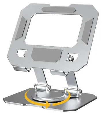 Immagine prodotto di Supporto regolabile per tablet, girevole a 360°, pieghevole e con altezza regolabile, colore argento