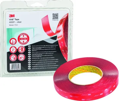 Imagen del producto de Cinta adhesiva de montaje VHB 4910F, transparente, longitud 3 metros, ancho 19 mm, marca 3M