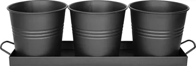 Obrázek produktu pro Kovový podnos se 3 květináči Mary's Garden Supplies, 52 cm, barva černá