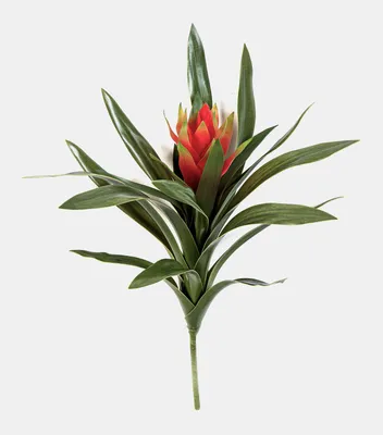 Produktbild von artplants.de Kunstpflanze Guzmania YAARA mit Blüten, Steckstab, rot, 40cm - Künstliche Bromelie