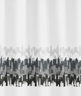 Produktbild von Kleine Wolke Duschvorhang City 180x200 cm schwarz weiß 100% Polyester