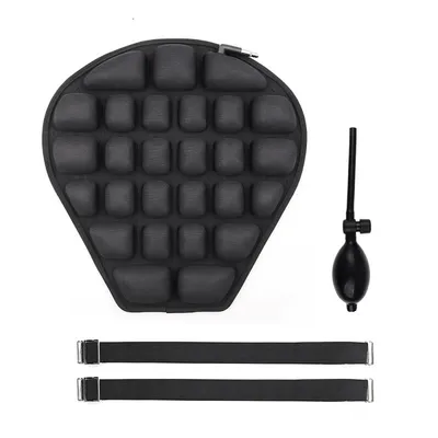 Produktbild von Motorrad Luftkissen Sitzauflage – Aufblasbares Sitzpolster für Fahrer, 37,5 × 36 cm, schwarz