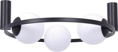 Image de Plafonnier ORBIT noir et blanc 3xE27x40W en métal, dimensions : 23x58x58 cm, IP20, Zuma Line
