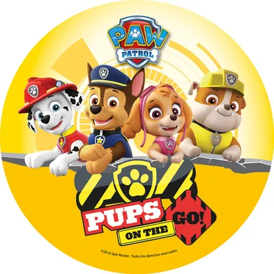 Produktbild von Dekora - Jedlý papír kulatý - Paw Patrol - Pups on the GO! Jedlá dekorace na dorty Dekora