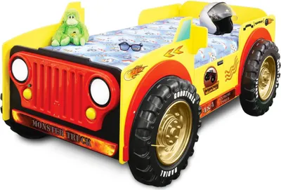 Produktbild von Schlafzimmer Kinderbett Betten Kinder Zimmer JEEP Auto Kindermöbel + Matratze