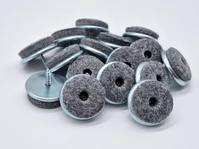 Produktbild von 16 Stk Möbelgleiter Filzgleiter Stuhlgleiter Metall mit Schraube Ø 30 mm