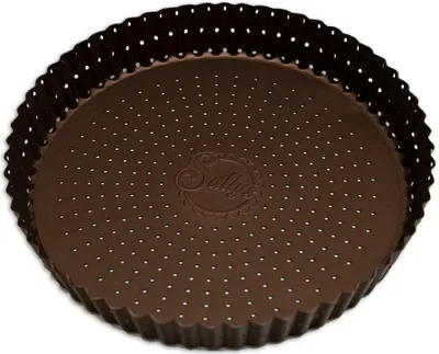 Produktbild von Sallys Tarteform mit perforiertem Hebeboden und Antihaft-Beschichtung, 25 cm Durchmesser