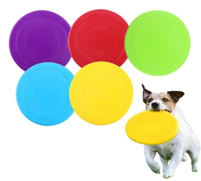 Produktbild von Hunde Frisbees 5 Stück Gummi 17.5 cm Set für Hundetraining interaktiver Spaß im Freien