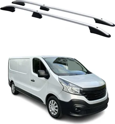 Image de Barres de toit longitudinales pour Opel Vivaro 2014-2020 L2 Long Alu Gris